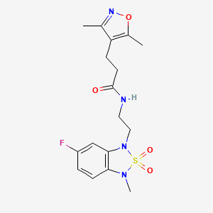 3-(3,5-dimethylisoxazol-4-yl)-N-(2-(6-fluoro-3-methyl-2,2-dioxidobenzo[c][1,2,5]thiadiazol-1(3H)-yl)ethyl)propanamide