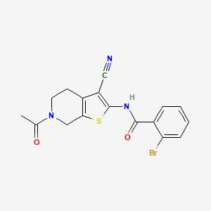 molecular formula C17H14BrN3O2S B2792448 N-{6-acetyl-3-cyano-4H,5H,6H,7H-thieno[2,3-c]pyridin-2-yl}-2-bromobenzamide CAS No. 864858-44-6