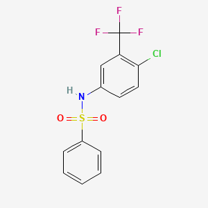 molecular formula C13H9ClF3NO2S B2792449 N-[4-chloro-3-(trifluoromethyl)phenyl]benzenesulfonamide CAS No. 424815-61-2