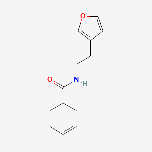 molecular formula C13H17NO2 B2792450 N-[2-(FURAN-3-YL)ETHYL]CYCLOHEX-3-ENE-1-CARBOXAMIDE CAS No. 1428352-24-2
