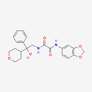 molecular formula C22H24N2O6 B2792484 N-(2H-1,3-benzodioxol-5-yl)-N'-[2-hydroxy-2-(oxan-4-yl)-2-phenylethyl]ethanediamide CAS No. 2034240-11-2