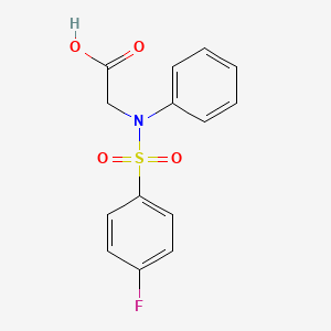 molecular formula C14H12FNO4S B2792486 N-[(4-fluorophenyl)sulfonyl]-N-phenylglycine CAS No. 117309-30-5