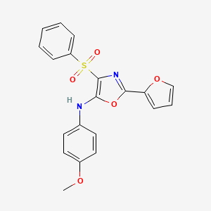 molecular formula C20H16N2O5S B2792492 4-(benzenesulfonyl)-2-(furan-2-yl)-N-(4-methoxyphenyl)-1,3-oxazol-5-amine CAS No. 720672-71-9