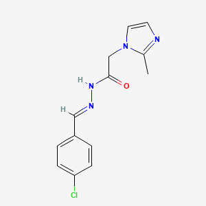 (E)-N'-(4-chlorobenzylidene)-2-(2-methyl-1H-imidazol-1-yl)acetohydrazide