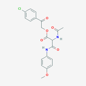 molecular formula C20H19ClN2O6 B2792499 2-(4-Chlorophenyl)-2-oxoethyl 2-(acetylamino)-3-(4-methoxyanilino)-3-oxopropanoate CAS No. 551920-98-0
