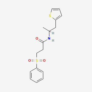3-(phenylsulfonyl)-N-(1-(thiophen-2-yl)propan-2-yl)propanamide