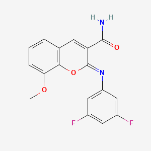 (2Z)-2-[(3,5-difluorophenyl)imino]-8-methoxy-2H-chromene-3-carboxamide
