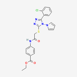 ethyl 4-[({[5-(2-chlorophenyl)-4-(1H-pyrrol-1-yl)-4H-1,2,4-triazol-3-yl]sulfanyl}acetyl)amino]benzoate