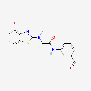 molecular formula C18H16FN3O2S B2792505 N-(3-acetylphenyl)-2-((4-fluorobenzo[d]thiazol-2-yl)(methyl)amino)acetamide CAS No. 1351612-01-5