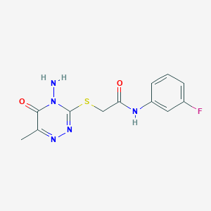 B2792624 2-[(4-amino-6-methyl-5-oxo-1,2,4-triazin-3-yl)sulfanyl]-N-(3-fluorophenyl)acetamide CAS No. 869067-64-1
