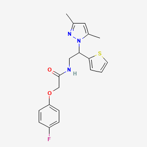 molecular formula C19H20FN3O2S B2792652 N-(2-(3,5-dimethyl-1H-pyrazol-1-yl)-2-(thiophen-2-yl)ethyl)-2-(4-fluorophenoxy)acetamide CAS No. 2034564-12-8