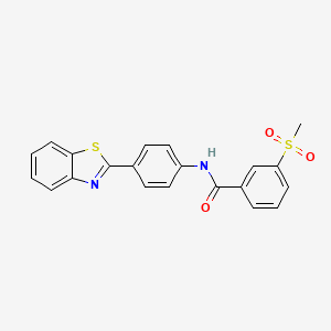 molecular formula C21H16N2O3S2 B2792663 N-[4-(1,3-benzothiazol-2-yl)phenyl]-3-methanesulfonylbenzamide CAS No. 896290-91-8