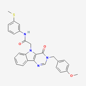 molecular formula C27H24N4O3S B2792667 2-(3-(4-methoxybenzyl)-4-oxo-3H-pyrimido[5,4-b]indol-5(4H)-yl)-N-(3-(methylthio)phenyl)acetamide CAS No. 1217043-33-8