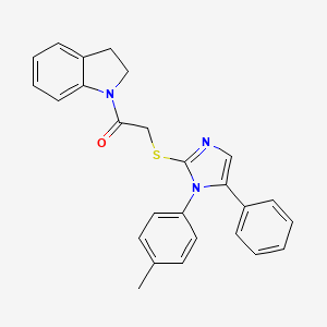 molecular formula C26H23N3OS B2792697 1-(indolin-1-yl)-2-((5-phenyl-1-(p-tolyl)-1H-imidazol-2-yl)thio)ethanone CAS No. 1206989-70-9