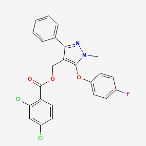[5-(4-fluorophenoxy)-1-methyl-3-phenyl-1H-pyrazol-4-yl]methyl 2,4-dichlorobenzenecarboxylate