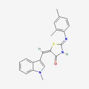 (2Z,5E)-2-((2,4-dimethylphenyl)imino)-5-((1-methyl-1H-indol-3-yl)methylene)thiazolidin-4-one