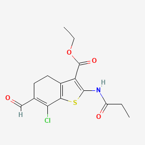 molecular formula C15H16ClNO4S B2792742 Ethyl 7-chloro-6-formyl-2-(propanoylamino)-4,5-dihydro-1-benzothiophene-3-carboxylate CAS No. 137987-67-8