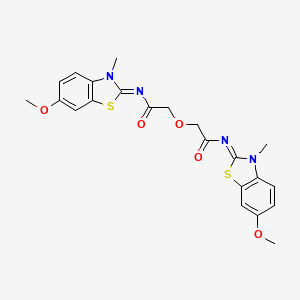 N-(6-methoxy-3-methyl-1,3-benzothiazol-2-ylidene)-2-[2-[(6-methoxy-3-methyl-1,3-benzothiazol-2-ylidene)amino]-2-oxoethoxy]acetamide