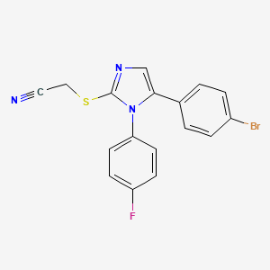 2-((5-(4-bromophenyl)-1-(4-fluorophenyl)-1H-imidazol-2-yl)thio)acetonitrile
