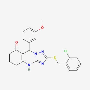 2-((2-chlorobenzyl)thio)-9-(3-methoxyphenyl)-5,6,7,9-tetrahydro-[1,2,4]triazolo[5,1-b]quinazolin-8(4H)-one
