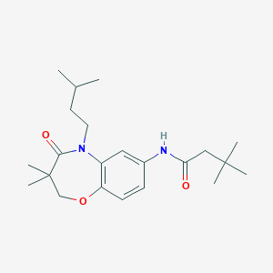 N-(5-isopentyl-3,3-dimethyl-4-oxo-2,3,4,5-tetrahydrobenzo[b][1,4]oxazepin-7-yl)-3,3-dimethylbutanamide