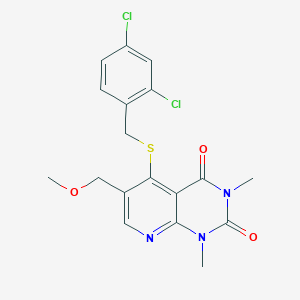 5-((2,4-dichlorobenzyl)thio)-6-(methoxymethyl)-1,3-dimethylpyrido[2,3-d]pyrimidine-2,4(1H,3H)-dione