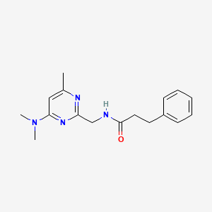 molecular formula C17H22N4O B2792776 N-((4-(dimethylamino)-6-methylpyrimidin-2-yl)methyl)-3-phenylpropanamide CAS No. 1797619-55-6