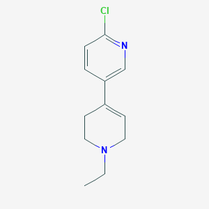 molecular formula C12H15ClN2 B2792784 2-Chloro-5-(1-ethyl-3,6-dihydro-2H-pyridin-4-yl)pyridine CAS No. 2305530-40-7