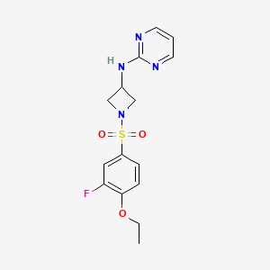 N-(1-((4-ethoxy-3-fluorophenyl)sulfonyl)azetidin-3-yl)pyrimidin-2-amine