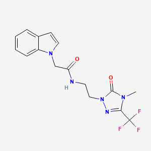 2-(1H-indol-1-yl)-N-(2-(4-methyl-5-oxo-3-(trifluoromethyl)-4,5-dihydro-1H-1,2,4-triazol-1-yl)ethyl)acetamide