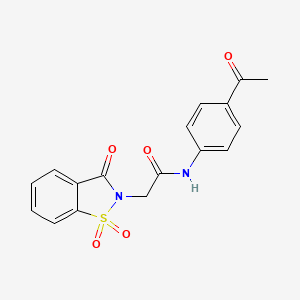N-(4-acetylphenyl)-2-(1,1,3-trioxo-1,2-benzothiazol-2-yl)acetamide