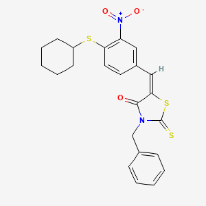 3-Benzyl-5-(4-cyclohexylsulfanyl-3-nitro-benzylidene)-2-thioxo-thiazolidin-4-one