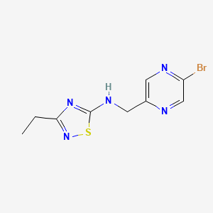 molecular formula C9H10BrN5S B2792805 N-[(5-bromopyrazin-2-yl)methyl]-3-ethyl-1,2,4-thiadiazol-5-amine CAS No. 2094877-58-2