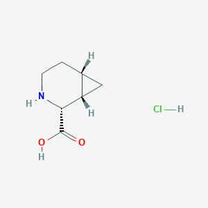 molecular formula C7H12ClNO2 B2792812 rel-(1S,2R,6S)-3-azabicyclo[4.1.0]heptane-2-carboxylic acid;hydrochloride CAS No. 2173992-30-6