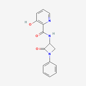 3-Hydroxy-N-(2-oxo-1-phenylazetidin-3-yl)pyridine-2-carboxamide