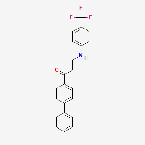 molecular formula C22H18F3NO B2792823 1-[1,1'-Biphenyl]-4-yl-3-[4-(trifluoromethyl)anilino]-1-propanone CAS No. 883793-80-4