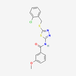 N-[5-[(2-chlorophenyl)methylsulfanyl]-1,3,4-thiadiazol-2-yl]-3-methoxybenzamide