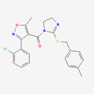(3-(2-chlorophenyl)-5-methylisoxazol-4-yl)(2-((4-methylbenzyl)thio)-4,5-dihydro-1H-imidazol-1-yl)methanone