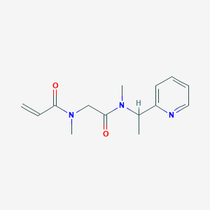 molecular formula C14H19N3O2 B2792846 N-Methyl-N-[2-[methyl(1-pyridin-2-ylethyl)amino]-2-oxoethyl]prop-2-enamide CAS No. 2198910-40-4