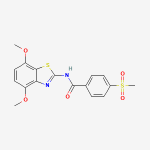 molecular formula C17H16N2O5S2 B2792859 N-(4,7-dimethoxy-1,3-benzothiazol-2-yl)-4-methanesulfonylbenzamide CAS No. 896352-66-2