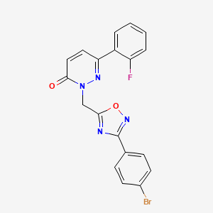 molecular formula C19H12BrFN4O2 B2792862 2-((3-(4-bromophenyl)-1,2,4-oxadiazol-5-yl)methyl)-6-(2-fluorophenyl)pyridazin-3(2H)-one CAS No. 1105242-71-4