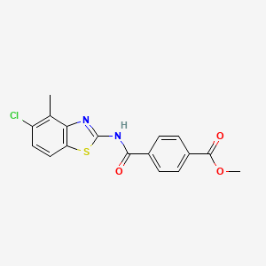 molecular formula C17H13ClN2O3S B2792868 Methyl 4-[(5-chloro-4-methyl-1,3-benzothiazol-2-yl)carbamoyl]benzoate CAS No. 912767-06-7
