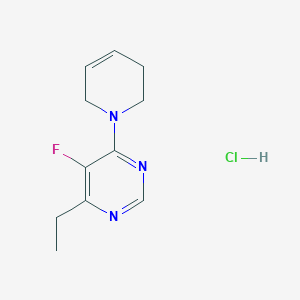 B2792897 4-(3,6-Dihydro-2H-pyridin-1-yl)-6-ethyl-5-fluoropyrimidine;hydrochloride CAS No. 2379986-59-9