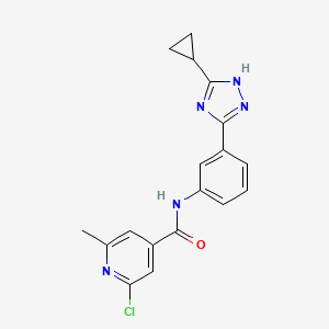 molecular formula C18H16ClN5O B2792904 2-chloro-N-[3-(3-cyclopropyl-1H-1,2,4-triazol-5-yl)phenyl]-6-methylpyridine-4-carboxamide CAS No. 1808453-16-8