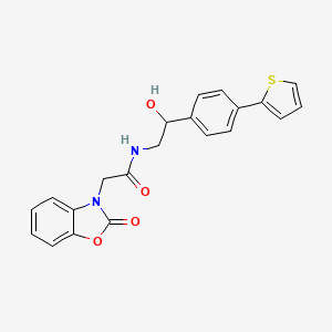 molecular formula C21H18N2O4S B2792909 N-{2-hydroxy-2-[4-(thiophen-2-yl)phenyl]ethyl}-2-(2-oxo-2,3-dihydro-1,3-benzoxazol-3-yl)acetamide CAS No. 2380185-94-2