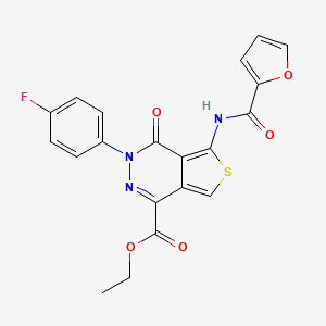 molecular formula C20H14FN3O5S B2792912 Ethyl 3-(4-fluorophenyl)-5-(furan-2-carboxamido)-4-oxo-3,4-dihydrothieno[3,4-d]pyridazine-1-carboxylate CAS No. 851949-90-1