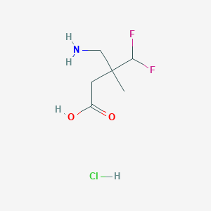 molecular formula C6H12ClF2NO2 B2792913 4-Amino-3-(difluoromethyl)-3-methylbutanoic acid hydrochloride CAS No. 2377032-87-4