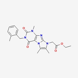 ethyl 2-(1,6,7-trimethyl-3-(2-methylbenzyl)-2,4-dioxo-3,4-dihydro-1H-imidazo[2,1-f]purin-8(2H)-yl)acetate