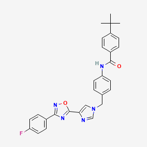 4-tert-butyl-N-[4-({4-[3-(4-fluorophenyl)-1,2,4-oxadiazol-5-yl]-1H-imidazol-1-yl}methyl)phenyl]benzamide