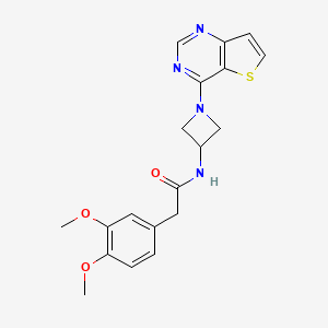molecular formula C19H20N4O3S B2792921 2-(3,4-Dimethoxyphenyl)-N-(1-thieno[3,2-d]pyrimidin-4-ylazetidin-3-yl)acetamide CAS No. 2380188-75-8